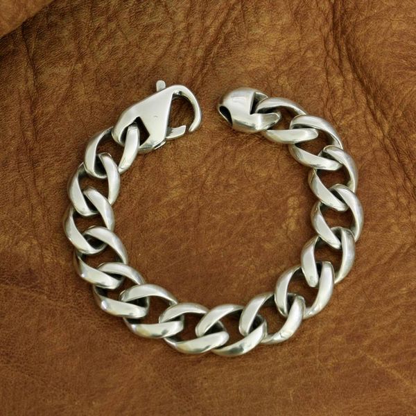 

charms fashion link chain 925 sterling silver lobster clasp bracelet ta233, Black