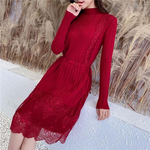 

9494 to film the new lace knitting dress joker female 1 / f, 75-11 2 shelves1, White;black