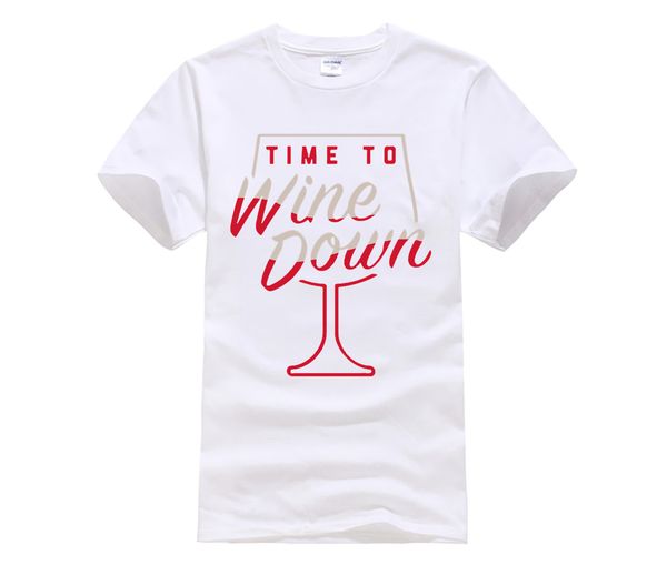 

printed t-shirt crew neck short sleeve casual t-shirt time to wine down personality t-shirt sport hooded sweatshirt hoodie
