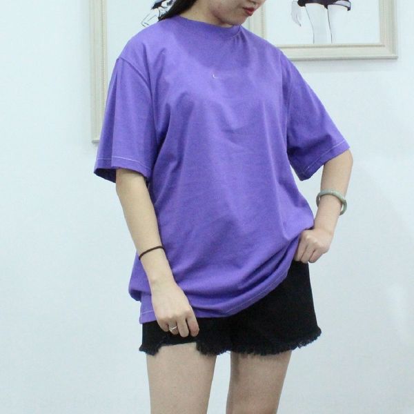 

ny009 2020 summer new chest reverse t-shirt embroidery small label cotton jersey men's and women's short sleeve t-shirt qtla8, White