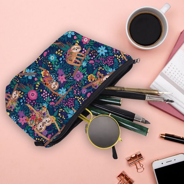 

2021 cosmetic bag sloth makeup bags travel waterproof toiletry bag accessories organizer for women