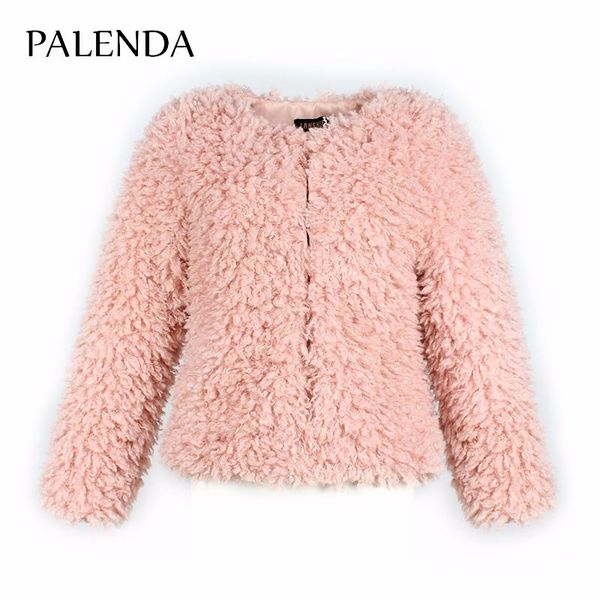 

women's fur & faux 2021 women jacket warm protect pink color sweet coat, Black