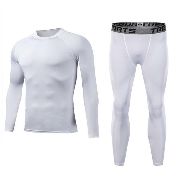 

running sets 2 pieces sports suit men's set jogging basketball underwear sportswear gym tights tracksuit training clothes, Black;blue