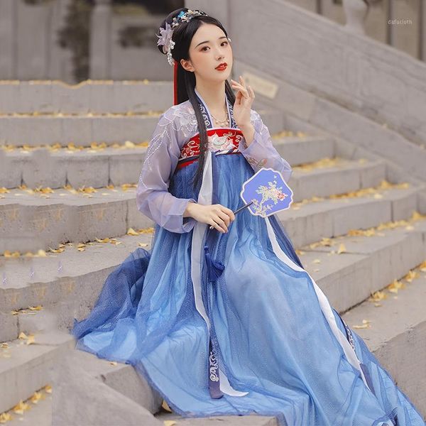 

traditional hanfu women dance costume chinese fairy dress folk stage wear for singers oriental performance clothing dcc2061, Black;red