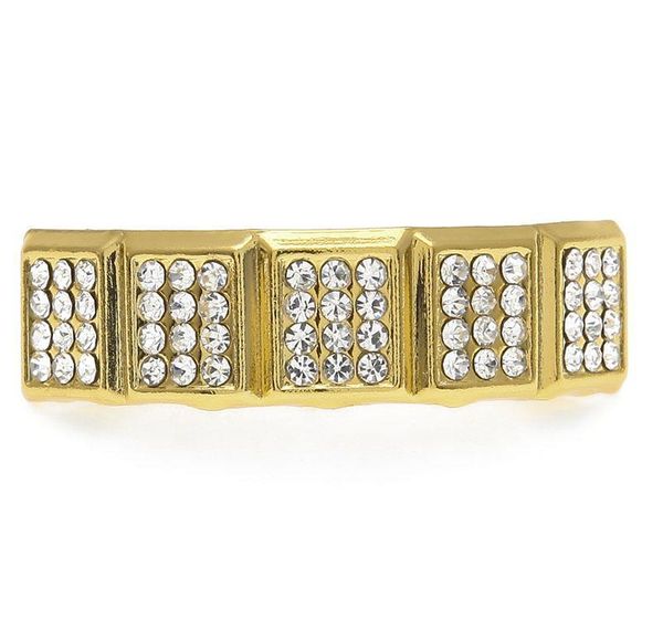 

retail-wholesale 18k gold plated cz rhinestone hip hop teeth grillz square bottom grill set bling 2 si jllfjw bdedome, Black