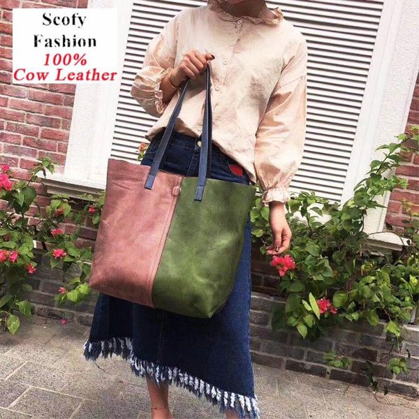 

cowskin genuine leather women large capacity shopping tote bags luxury handbags for women 2020 stylish shoulder bag
