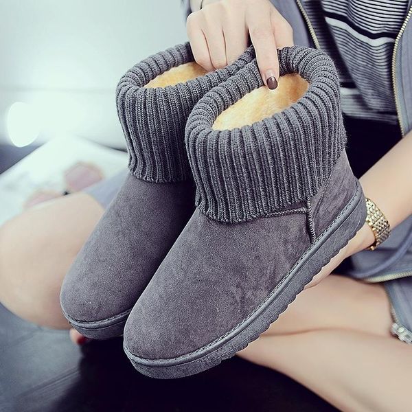 

women's boots winter snow boots fashion woman thick-soled short non-slip cotton thick warm shoes ladies ankle, Black