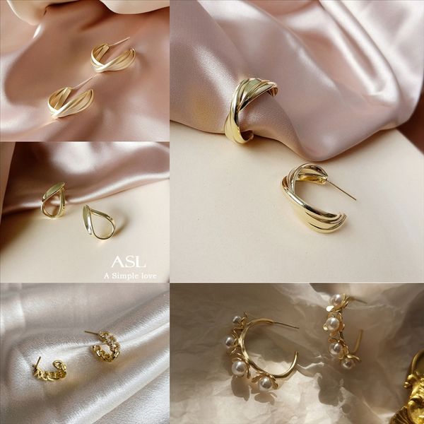 

fvg dvacaman newly korean pineapple fruit earring tassel wedding cuff stud earrings for women summer girl rhinestone earrings party, Golden