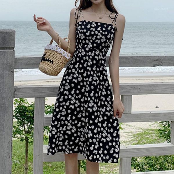 

daisy summer dress chiffon spaghetti strap women dress plus size black strapless vestidos de fiesta casual1, Black;gray
