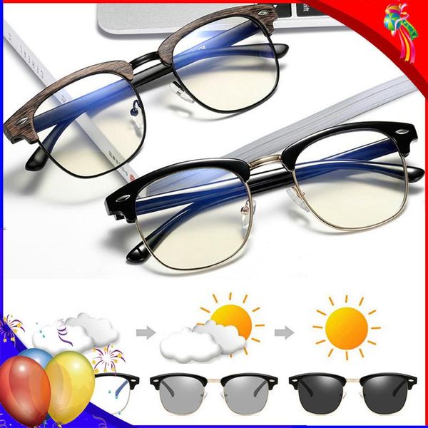 

sunglasses blue light blocking pochromic men women anti eyestrain glasses hipster rectangular frame eye, White;black