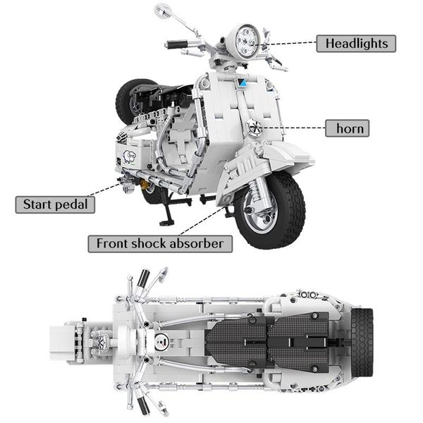 

erbo 402pcs city technic pedal motorcycle motorbike model building block diy locomotive brick toys gifts for children boys yxlaiw xhlove