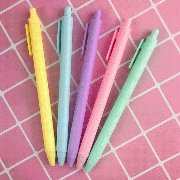 

gel pens creative macaron press pen 0.5mm black ink signing school office stationery supplies