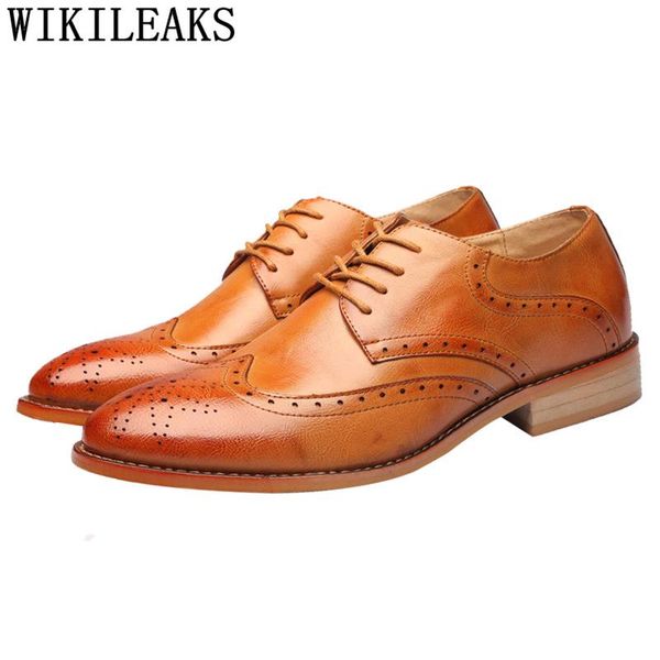 

italian brand classic shoes men formal elevator shoes for men coiffeur wedding dress brogue elegant big size ayakkabi, Black