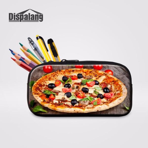 

dispalang pizza portable cosmetic bag kids stationery women makeup bags storage pencil box school pencil case zipper bags