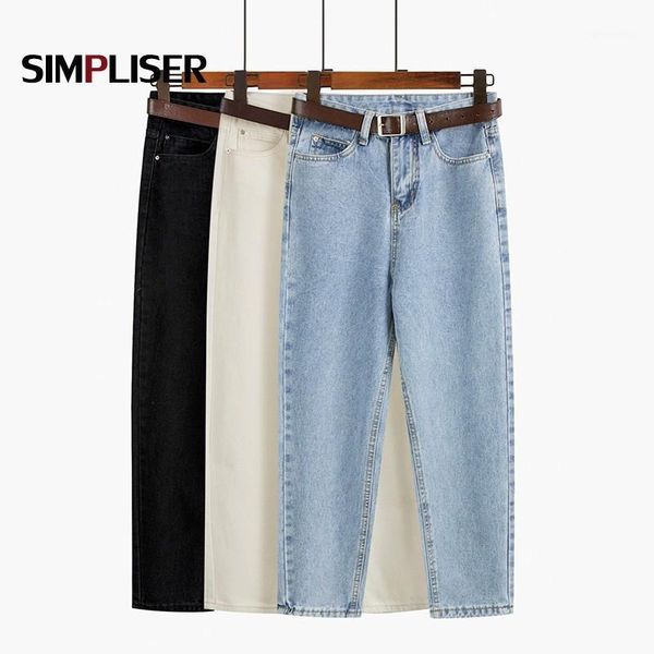 

women's jeans black beige blue women ankle length female denim trousers 2021 spring fashion straight pants high waisted capris1