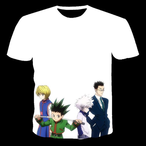 

summer men hunterxhunter breathable printing anime 3d print shirts plus size kawaii anime men clothing