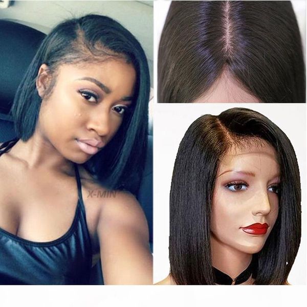 

long straight natural looking hair glueless lace front wi& full hair lace wig for african americans woman12-28inch heat resistant, Black;brown