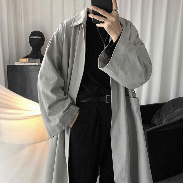 

windbreaker autumn trend three piece suit men's one korean handsome student coat medium length, Tan;black