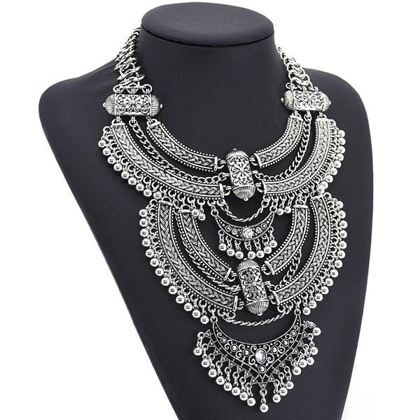 

chains women hyperbale jewelry exaggerated coin necklace punk collar halloween feamle accessories, Silver