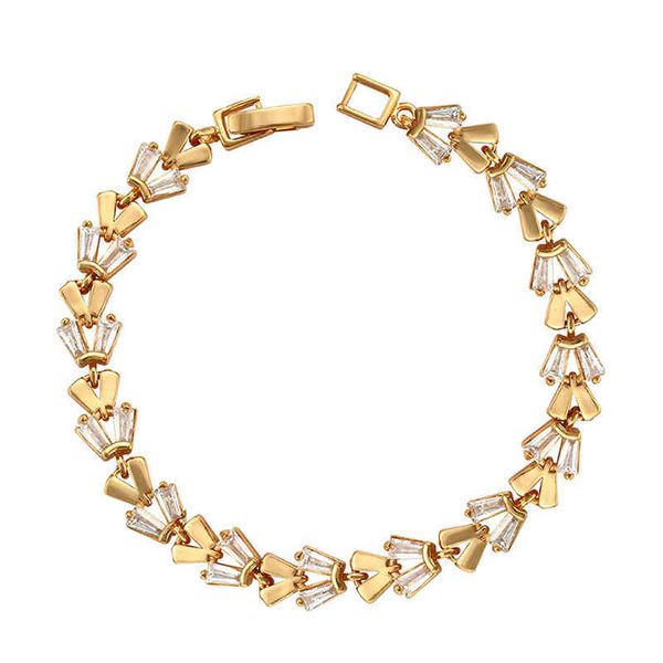 Pulseira-430 xuping de alta qualidade moda personalidade criativa elegante cadeia simples 18k pulseira de ouro
