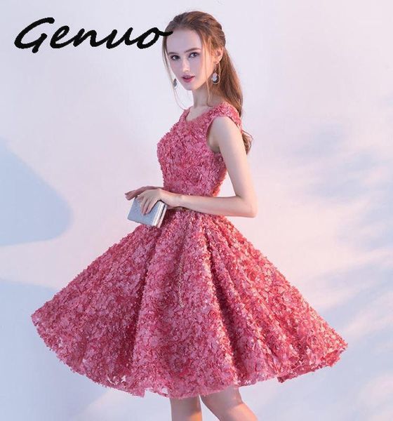 

genuo new 2020 spring summer fashion elegant party dress women sleeveless dress female floral lace casual slim lady1, Black;gray