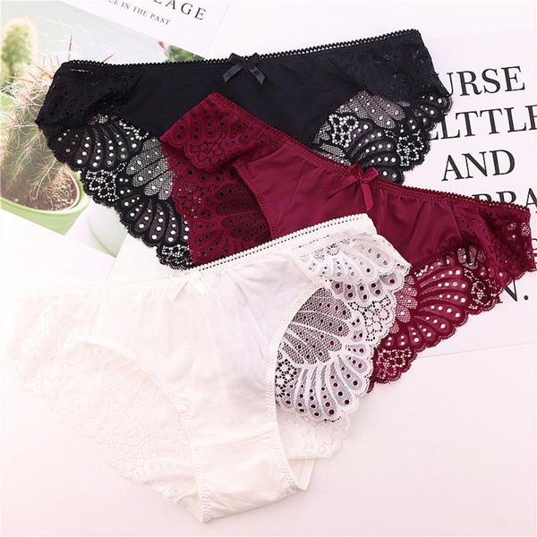 

summer new lace underwear low waist transparent temptation seamless comfortable underwear, Black;pink