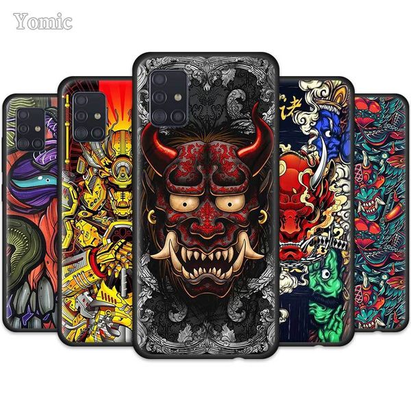 

для samsung galaxy a51 a50 a71 a70 a42 a10 a30 a40 a20e a31 a41 a01 a21s soft phone cases samurai demon прохладный тпу черная крышка