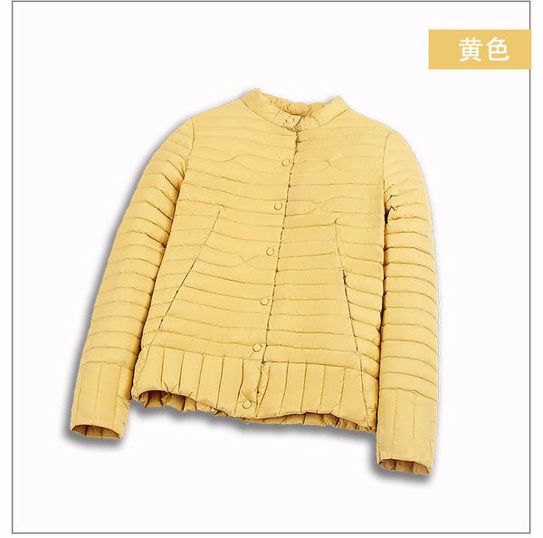 

2021 new women's ultra light down jacket women short coat feather slim standing collar warm jackets f3wy, Black