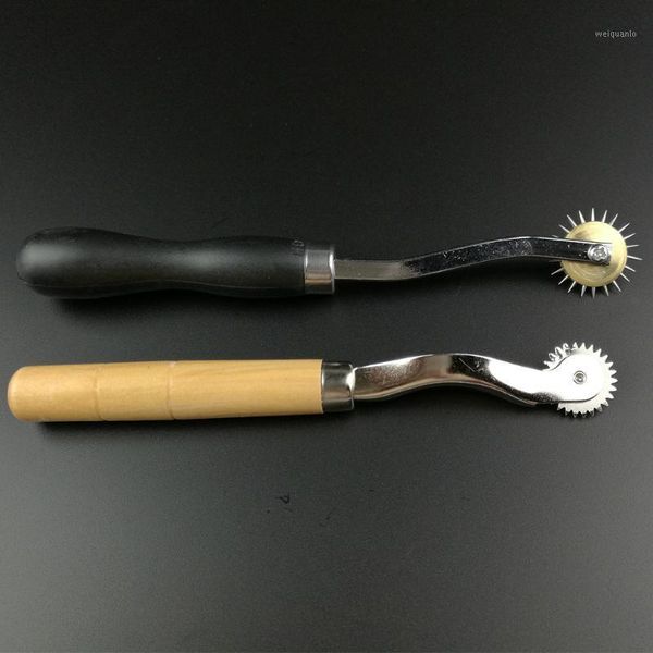 

diy 2mm overstitch wheel leather stitch spacing paper perforating tool roulette 4mm leather cloth overstitch wheel paper craft1, Black