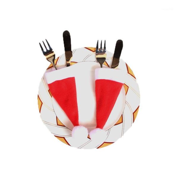 

christmas decorations knife fork pocket cap decoration nonwovens cutlery holder set cover xmas party dinner decor1