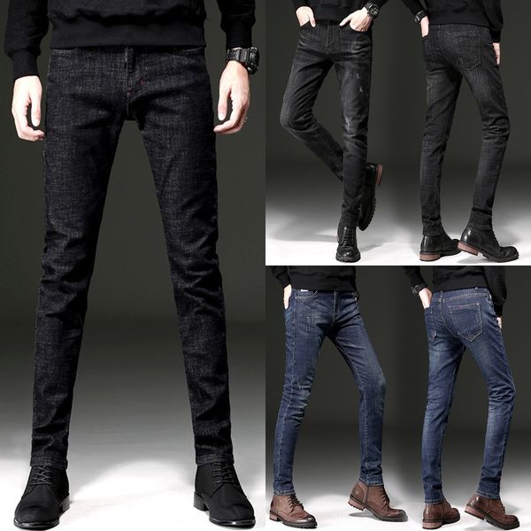 

b spring black korean jeans pants jeans and casual slim little feet trendy men's spring and autumn men's fashion casual pants kp5p, Blue