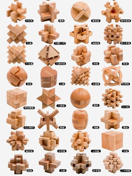 

luban children's educational toys large decompression artifact complete set of beech hole open lock high difficulty