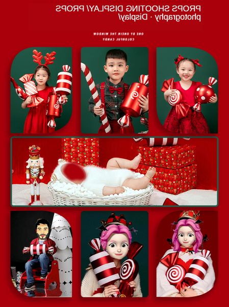 

colored ornament set small accessories christmas pieces candy props festival decorations shooting scene layout hanging decoration