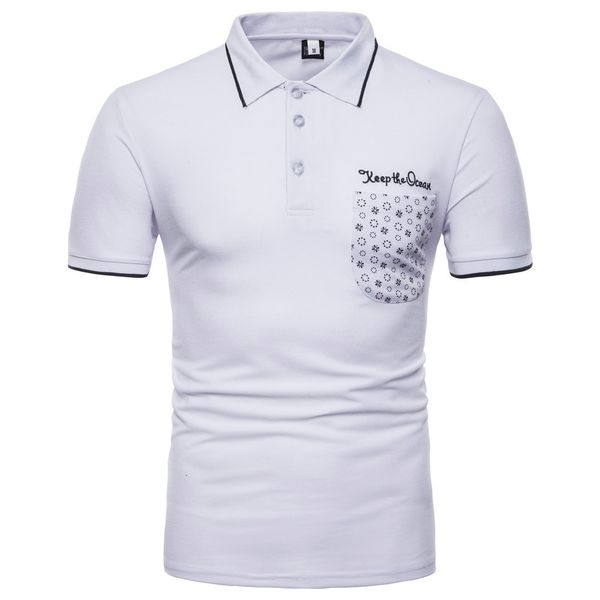 

summer new fashion european embroidery men's polo shirt, White;black