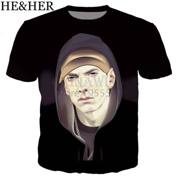 

design rapper eminem style 3d print shirts harajuku comics humor men clothing