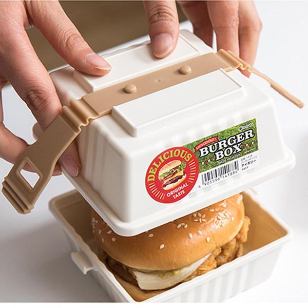 

bpa free пластиковые lunch box для сэндвич гамбургер 1 bento box контейнеры для пищевых продуктов с крышкой для детей портативный пикник шко