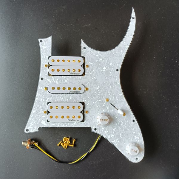 

upgrade prewired hsh pickguard white dimarzio humbucker pickups welding harness for ibanez guitar