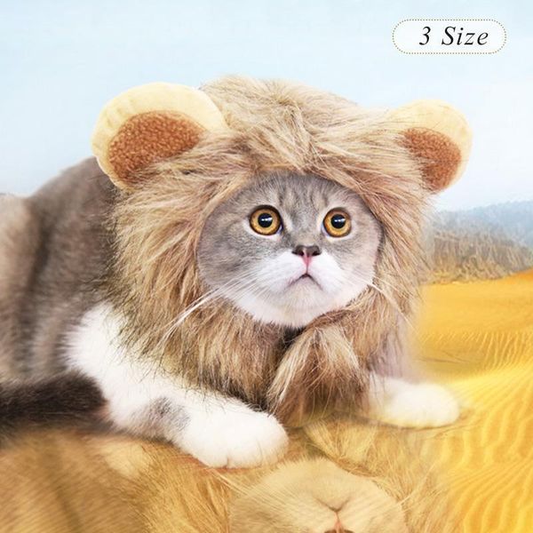 

dog apparel accessories funny cat and hat pet simulation lion dance mane ears head cap scarf halloween holiday costume1