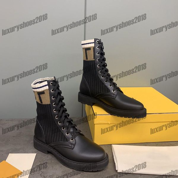 

womens new color casual boots shoes leather knit mid roman martin boots party wedding shoes platform trainer boot shoes, Black