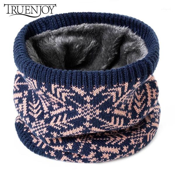 

scarves truenjoy 2021 design women men knitted winter ring scarf print neck warmer female neckerchief unisex1, Blue;gray