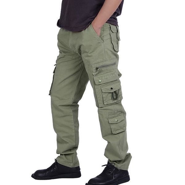 

running pants loozykit pure color multi-pocket men sports loose long casual cargo trousers outdoor workout wear, Black;blue
