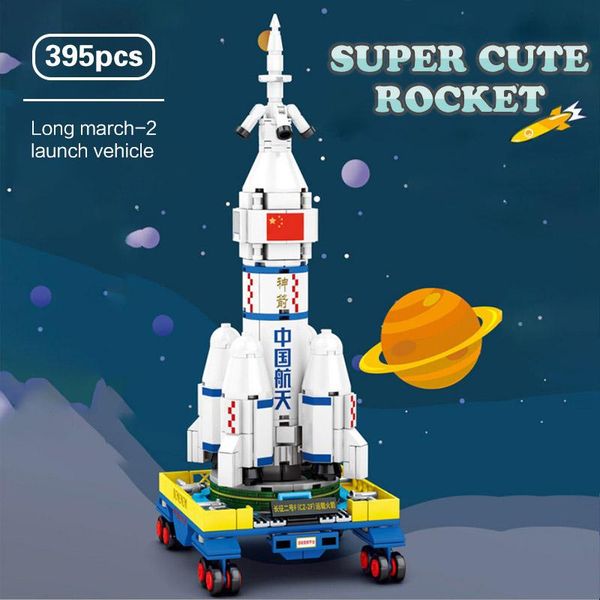 

sembo technic aerospace space carrier launch rocket building blocks aviation long march1 rocket model bricks for children toys sqccfw