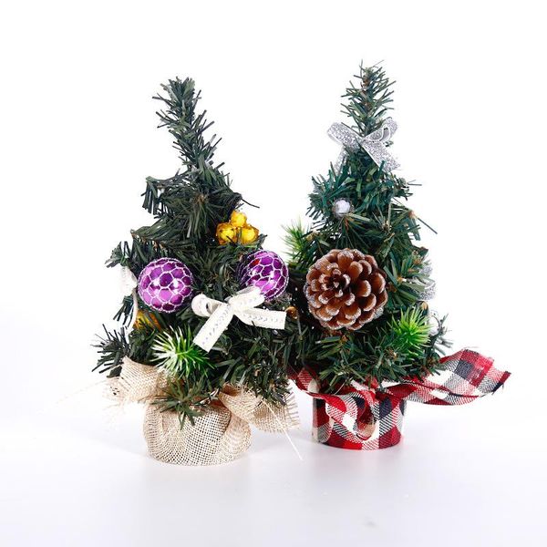 

christmas decorations mini artificial tree with ornaments tablefor office home desk wwo66