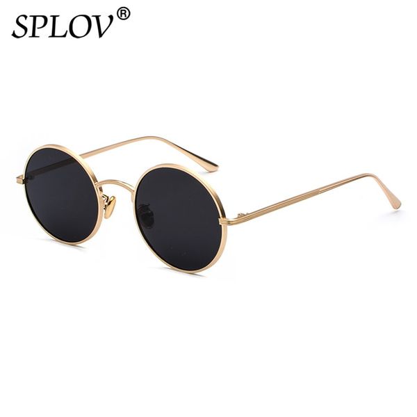 

splov retro punk style men sunglasses women vintage round metal frame colorful lens sun glasses fashion eyewear gafas sol uv400, White;black