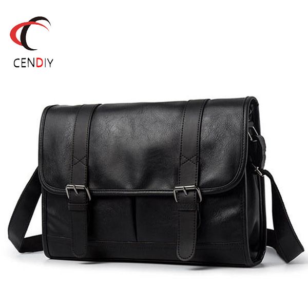 

fashion business man leather shoulder bags travel briefcase brand luxury messenger male lapcrossbody men bag