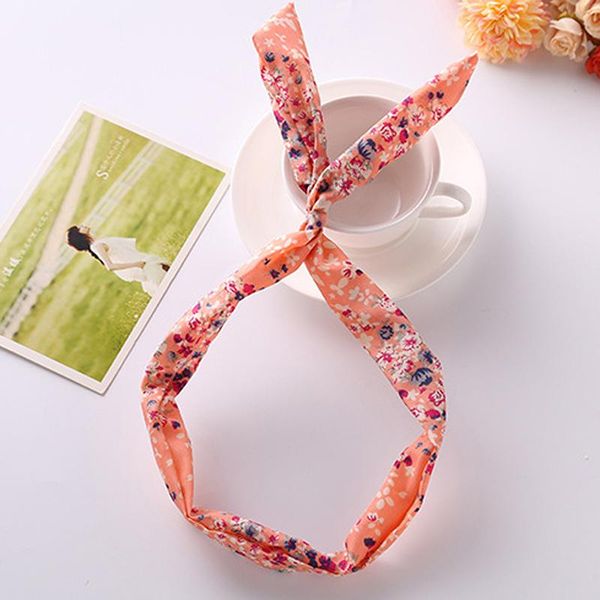 

summer women knotted hair band headband cute rabbit ears floral print headband turban vintage female ponytail hair accessories q jllwls