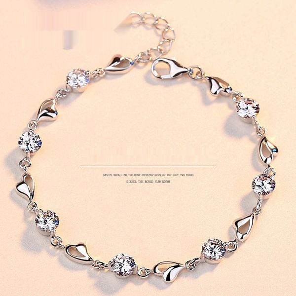 

925 sterling silver браслет женских корейских любители версии простых personality520 подарки браслет giftgift giftfor подружки и подружки, Golden;silver