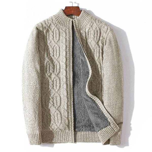 

sweater men thicken warm wool cashmere winter cardigan turtleneck male outwear, White;black