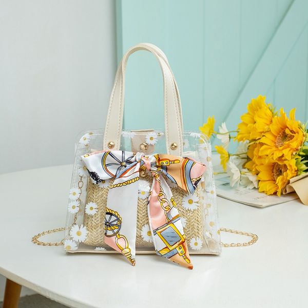 

2020 new single shoulder crossbody korean bun scarf silk scarffashion fashion chain silk scarf transparent bun mother bag jelly bag dxvoz dx