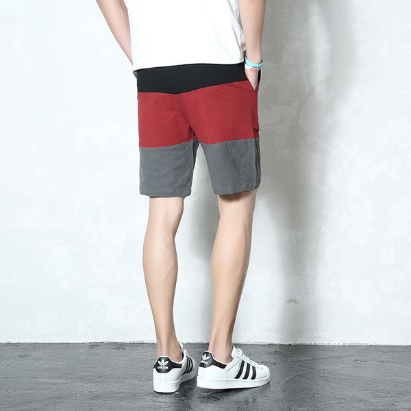 

2021 new male breeches, men's shorts with elastic waistband and cotton linen, knee-high, breathable, quick drying pn89, White;black